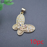 Nickel Anti Fading Colorful Cz Pave Butterfly Charms Pendants for Jewelry Making