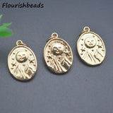 High Nickel Remain 18k Oval Charms Pendants for Jewelry Making