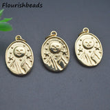 High Nickel Remain 18k Oval Charms Pendants for Jewelry Making