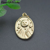 High Nickel Remain 18k Oval Charms Pendants for Jewelry Making