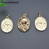 High Nickel Remain 18k Oval Charms Pendants for Jewelry Making