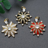 Heart Sun Pave CZ Zircon Beads Pendant Necklace DIY Parts Jewelry