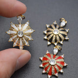 Heart Sun Pave CZ Zircon Beads Pendant Necklace DIY Parts Jewelry