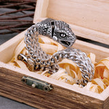 Nordic Viking Snake Head Bracelet Stainless Steel Men Jewelry Gift