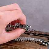 Nordic Viking Snake Head Bracelet Stainless Steel Men Jewelry Gift