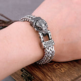 Nordic Viking Snake Head Bracelet Stainless Steel Men Jewelry Gift