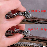 Nordic Viking Snake Head Bracelet Stainless Steel Men Jewelry Gift