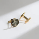 Vintage Pattern Cufflinks Copper Metal Engraved French Suits Accessories