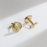 Vintage Pattern Cufflinks Copper Metal Engraved French Suits Accessories
