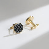 Vintage Pattern Cufflinks Copper Metal Engraved French Suits Accessories