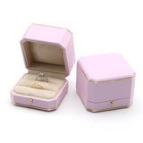 High Octagonal Ring Box PU Leather Earring Necklace Pendant Box
