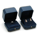 High Octagonal Ring Box PU Leather Earring Necklace Pendant Box
