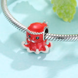 High Octopus Salmon Sushi 925 Silver Beads Enamel Charms Jewelry Making