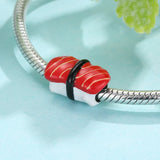 High Octopus Salmon Sushi 925 Silver Beads Enamel Charms Jewelry Making