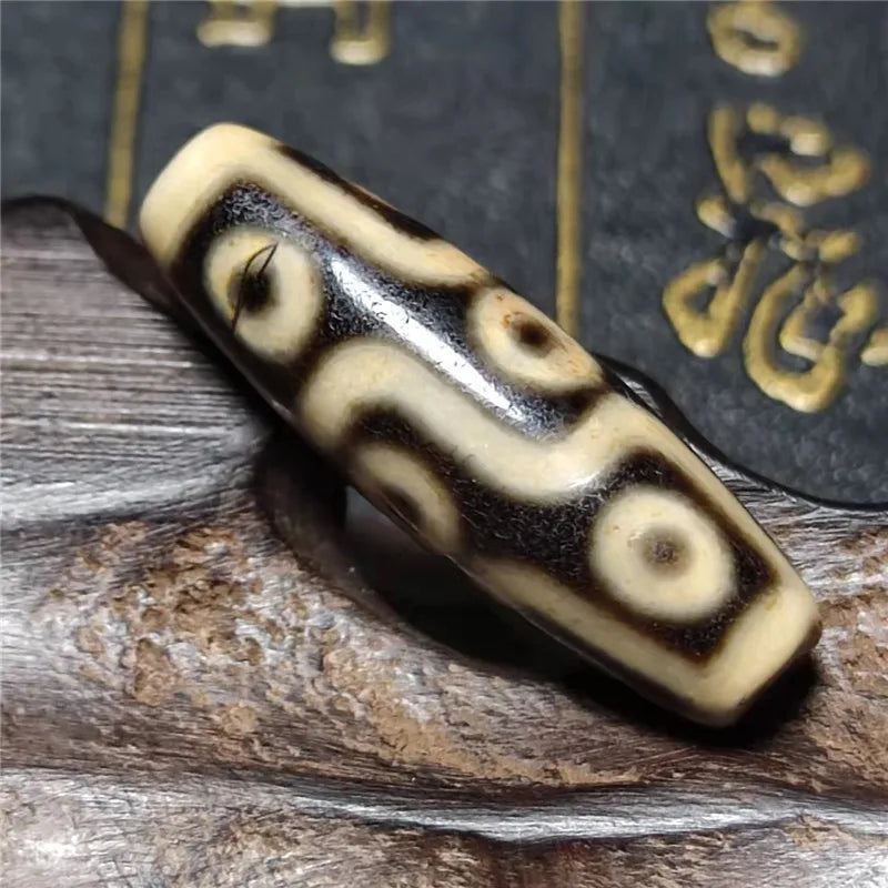 Old Ivory Beads Weathering Vein 9 Eyes Agate Amulet Dzi DIY Jewelry