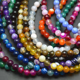 Orange Banded Agate Round Beads 5 strands 6mm 8mm 10mm