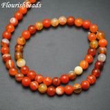 Orange Banded Agate Round Beads 5 strands 6mm 8mm 10mm