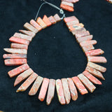Orange Gems Stone Necklace Point Pendant Beads Top Drilled DIY Jewelry Making