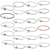 925 Sterling Silver Heart Snake Chain DIY Charm Bracelet