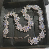High Carbon Diamond Sun Flower Necklace