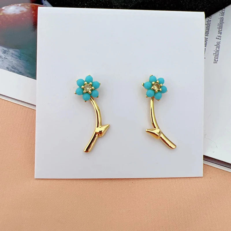 Insect Flower Spades Earrings for Women