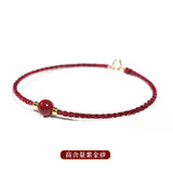 Natural Cinnabar Crystal Bracelets Round Beads Bracelets for Women Men