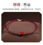 Natural Cinnabar Crystal Bracelets Round Beads Bracelets for Women Men