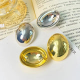 High Oval Alloy Stud Earrings For Women Jewelry Maxi Girls' Daily Collection