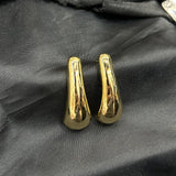 High Oval Alloy Stud Earrings For Women Jewelry Maxi Girls' Daily Collection