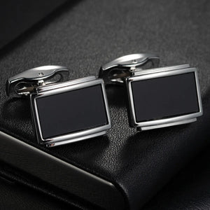 Oval Stripe Enamel Copper Cufflinks for Men