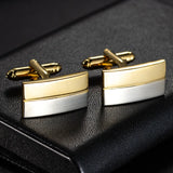 Oval Stripe Enamel Copper Cufflinks for Men