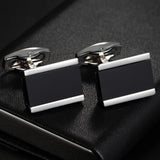 Oval Stripe Enamel Copper Cufflinks for Men