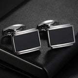 Oval Stripe Enamel Copper Cufflinks for Men