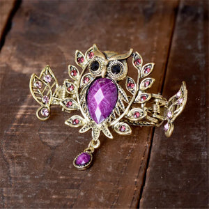 Rhinestone Owl Hair Clips Crab Claw Hairpin Hair Jewelry Accessories