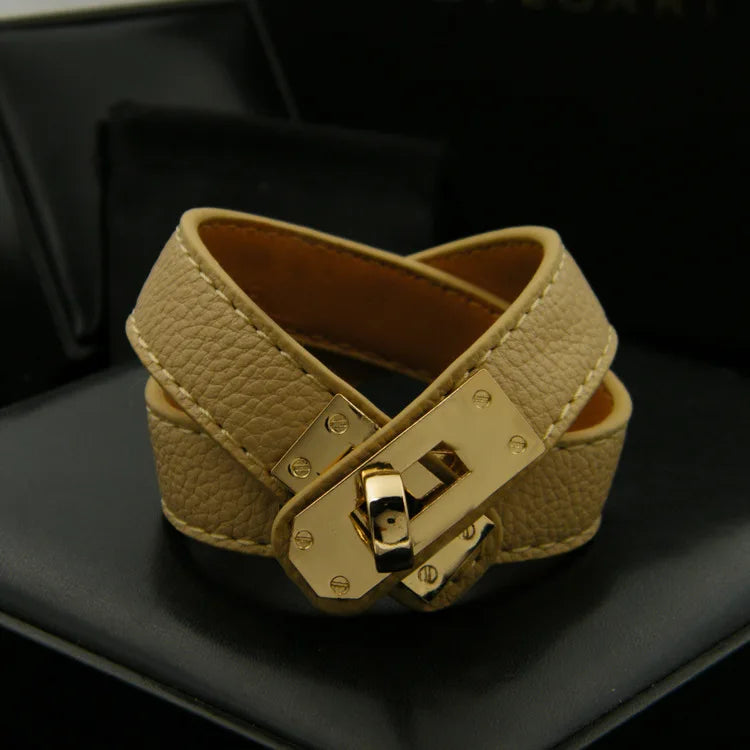 Multilayer Wrap Bracelet for Women PU Leather Bangle