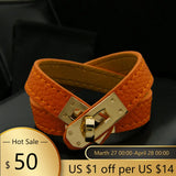 Multilayer Wrap Bracelet for Women PU Leather Bangle