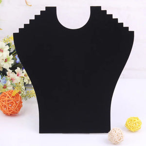 Velvet Fabric Necklace Bust Jewelry Display Holder Stand