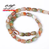 Peacock Agates Drum Shape Loose Spacer Beads 15'' Strand