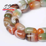 Peacock Agates Drum Shape Loose Spacer Beads 15'' Strand