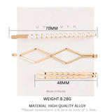 Pearl Hair Clips Set Women Hairpins Snap Barrettes Hair Styling Jewelry