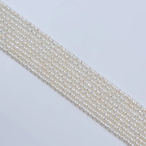 Rice Shape Pearl Beads String - Natural
