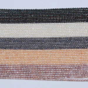 Rice Shape Pearl Beads String - Natural