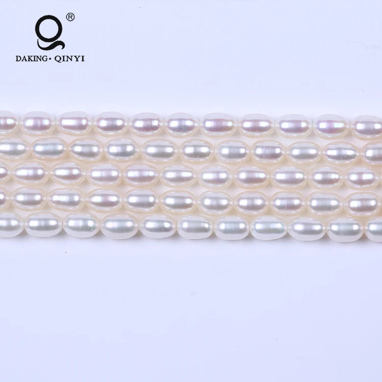 Natural Rice Shape Pearl Beads String - High Pearl Semi-Finished