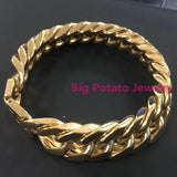 Gilded Bangle Stainless Steel Chain Bracelet for Men