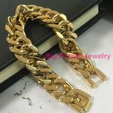 Gilded Bangle Stainless Steel Chain Bracelet for Men
