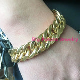 Gilded Bangle Stainless Steel Chain Bracelet for Men