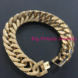 Gilded Bangle Stainless Steel Chain Bracelet for Men