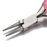 Pink Carbon Steel Needle Nose Pliers for Jewelry Making