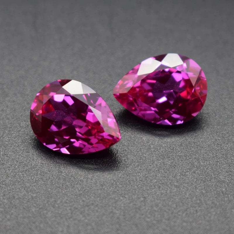 Pink Ruby Loose Pear Shape Cut LAB-CREATED 3# Corundum Gems
