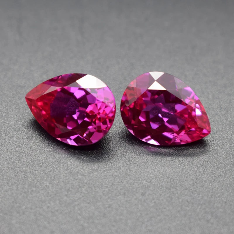 Pink Ruby Loose Pear Shape Cut LAB-CREATED 3# Corundum Gems